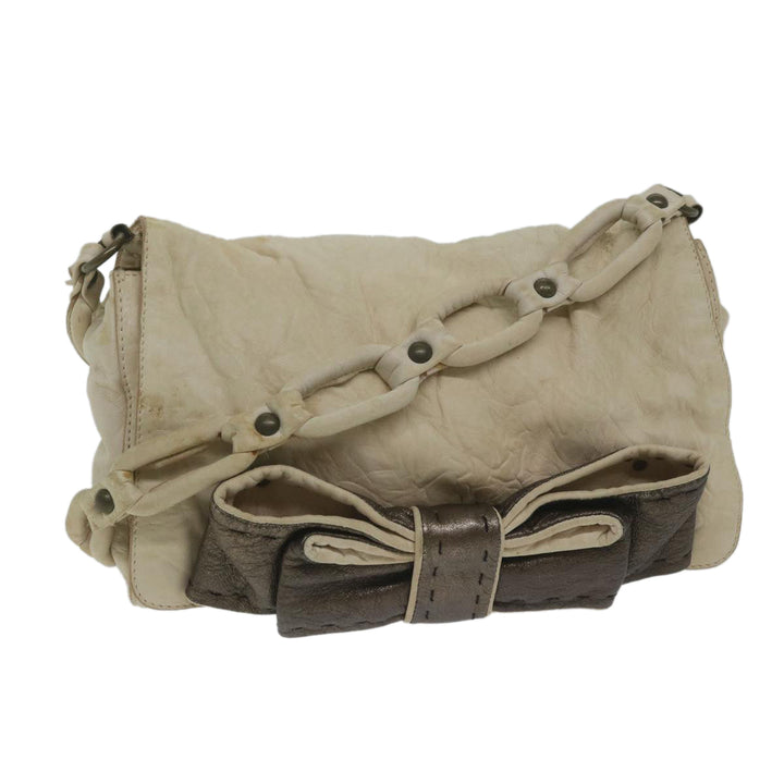 Chloe Shoulder Bag Leather Beige 175-BM-0107 bs10806