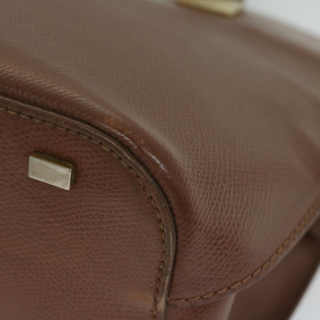 Celine Hand Bag Leather Brown Auth bs11000
