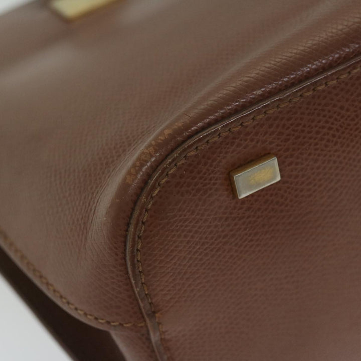 Celine Hand Bag Leather Brown Auth bs11000
