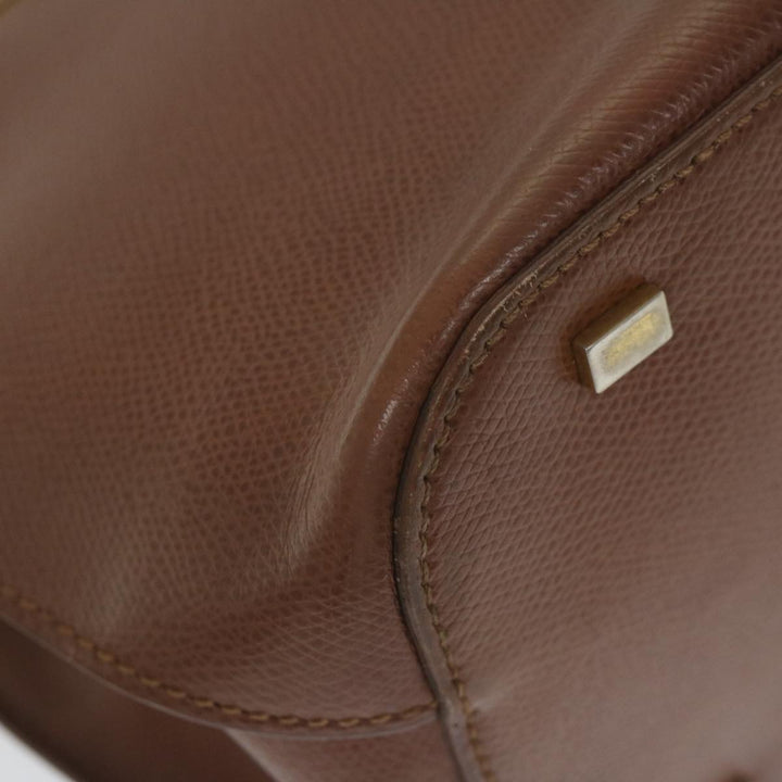 Celine Hand Bag Leather Brown Auth bs11000
