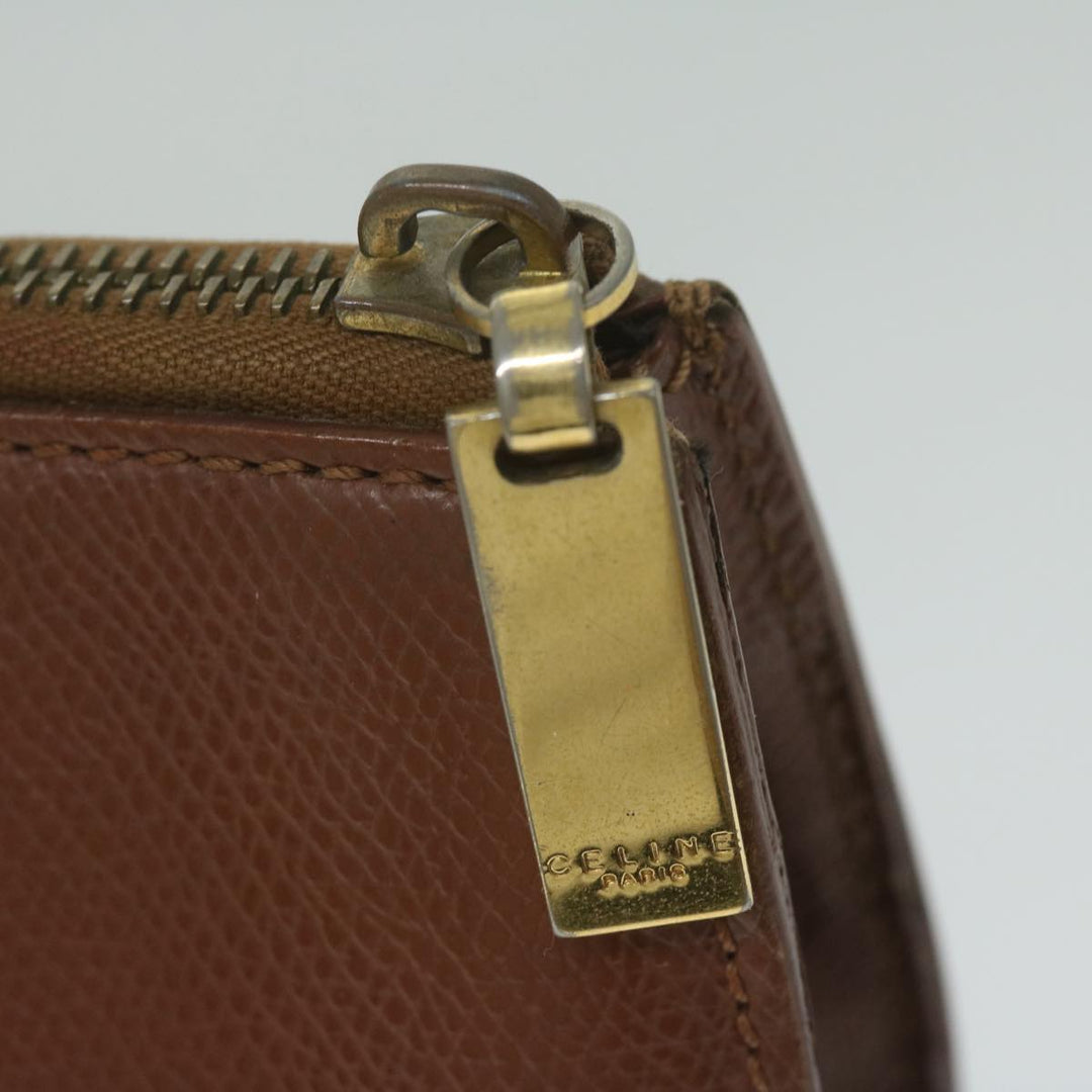 Celine Hand Bag Leather Brown Auth bs11000