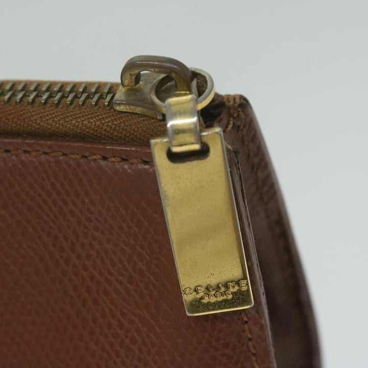 Celine Hand Bag Leather Brown Auth bs11000