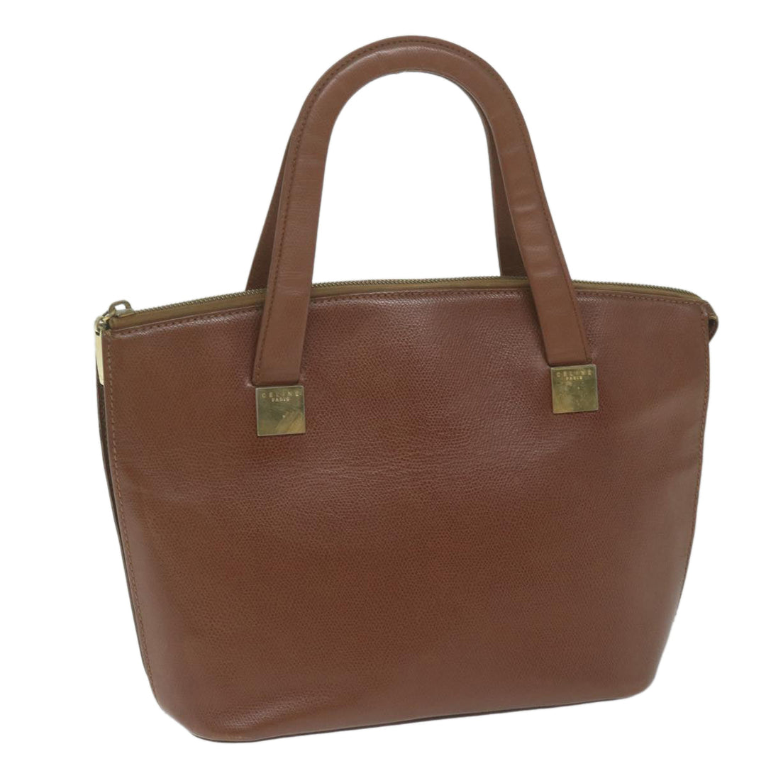 Celine Hand Bag Leather Brown Auth bs11000