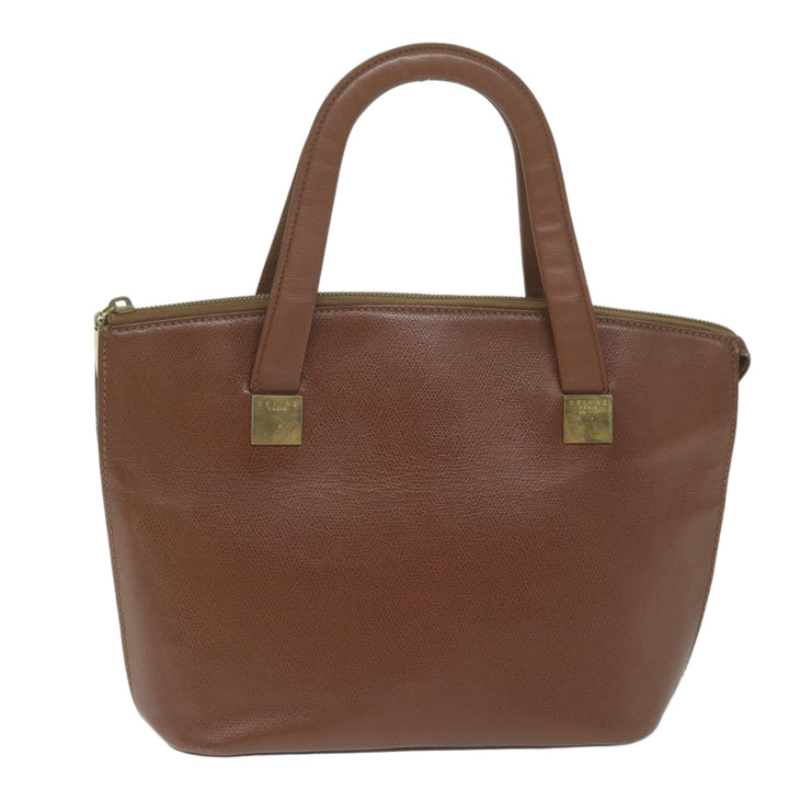 Celine Hand Bag Leather Brown Auth bs11000
