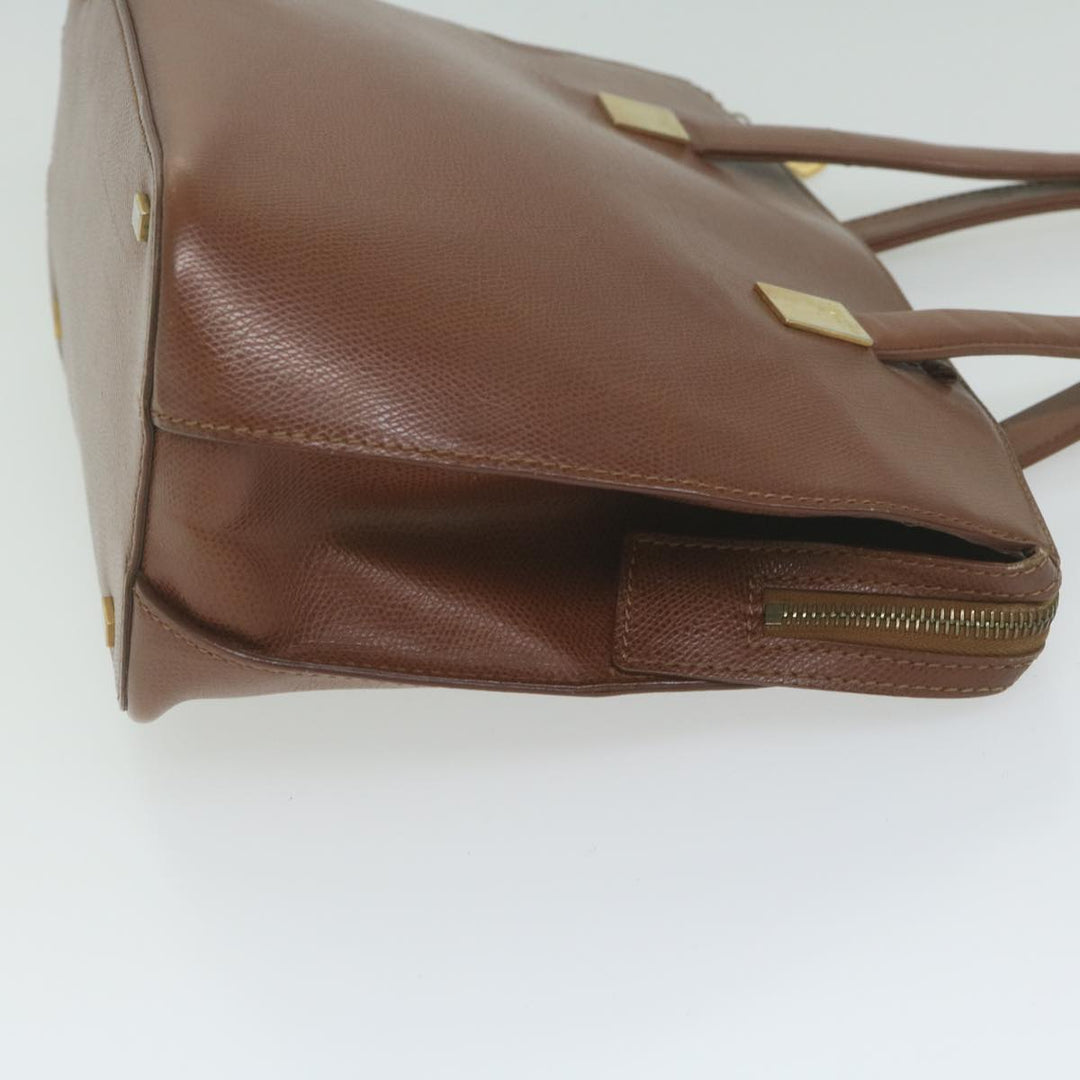 Celine Hand Bag Leather Brown Auth bs11000
