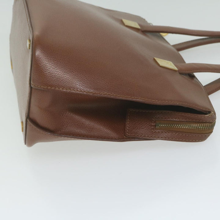 Celine Hand Bag Leather Brown Auth bs11000
