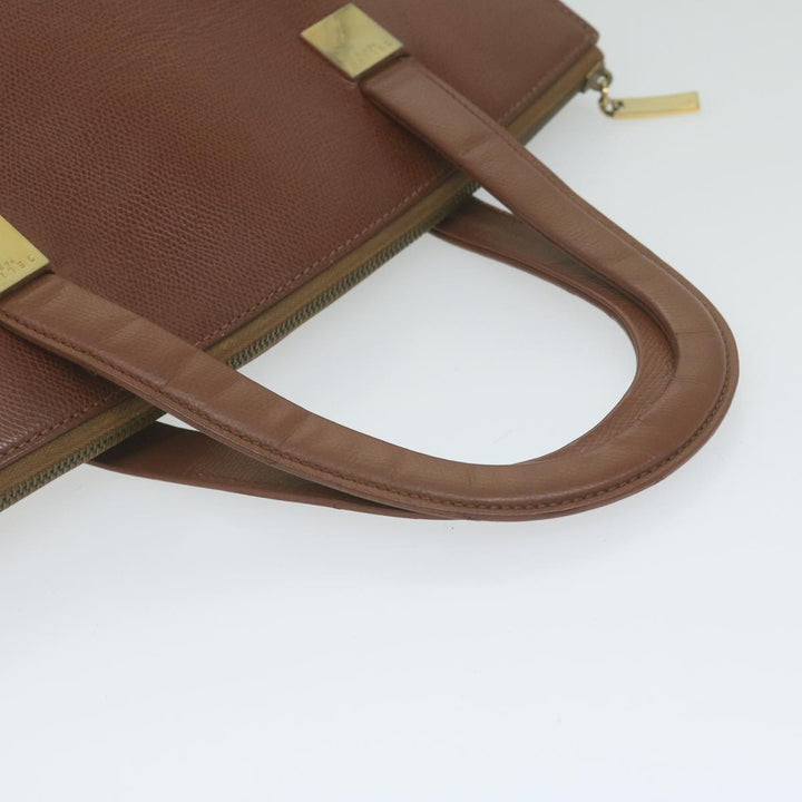 Celine Hand Bag Leather Brown Auth bs11000