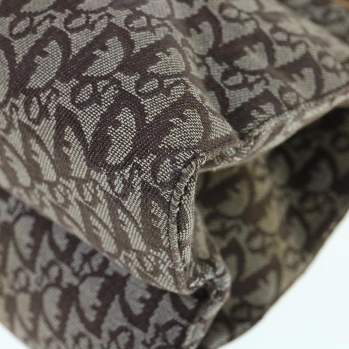 CHRISTIAN Dior Trotter Canvas Tote Bag Brown Auth bs11002