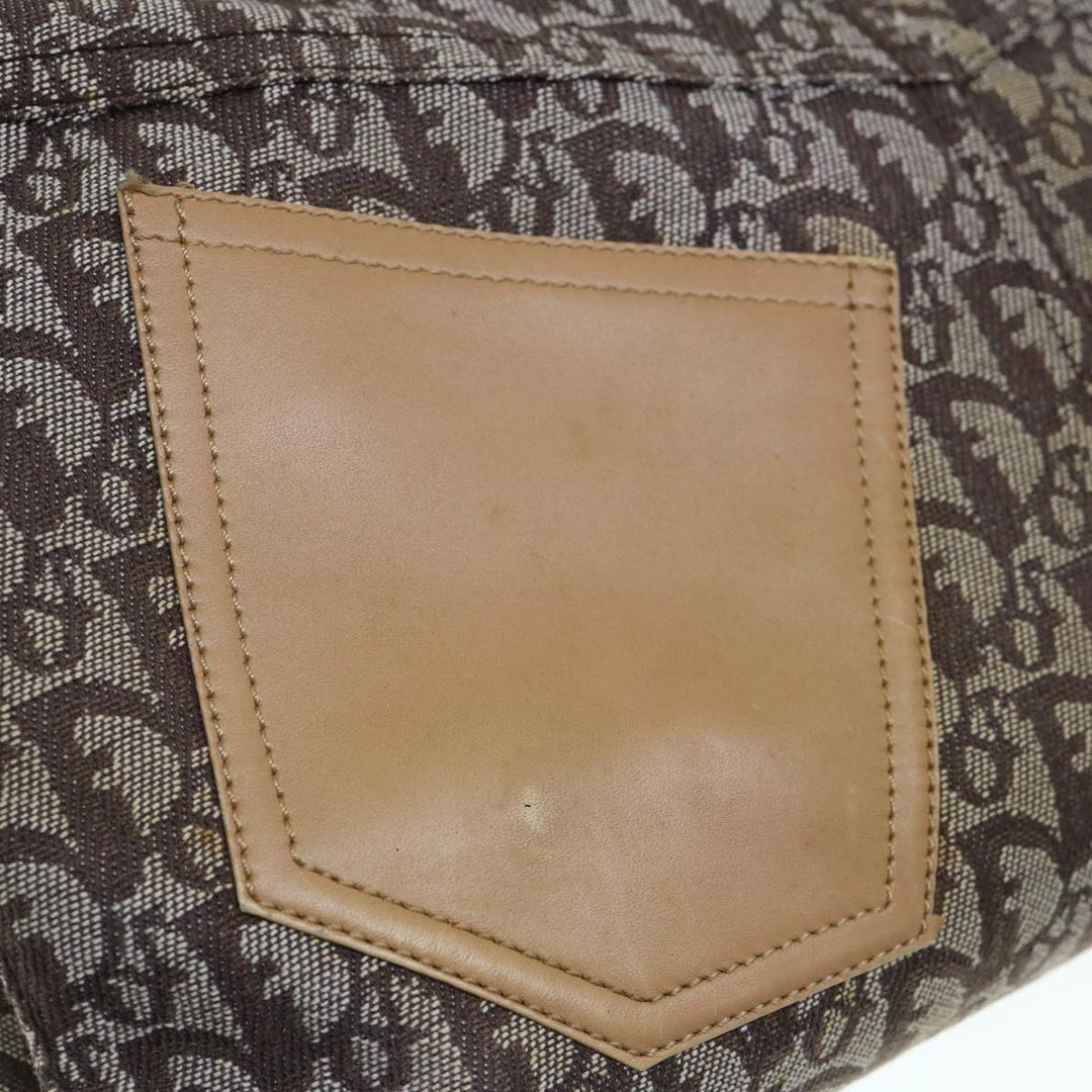 CHRISTIAN Dior Trotter Canvas Tote Bag Brown Auth bs11002