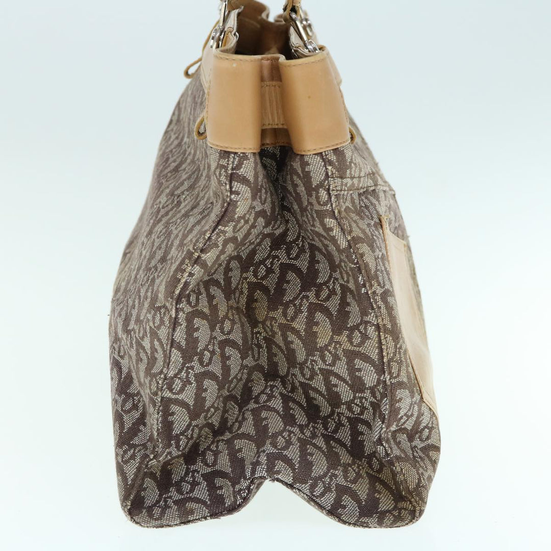 CHRISTIAN Dior Trotter Canvas Tote Bag Brown Auth bs11002