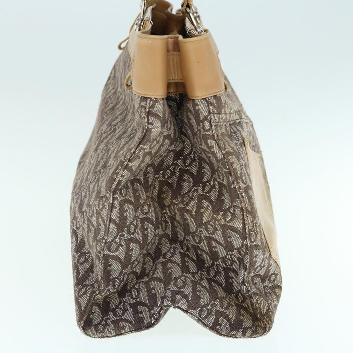 CHRISTIAN Dior Trotter Canvas Tote Bag Brown Auth bs11002