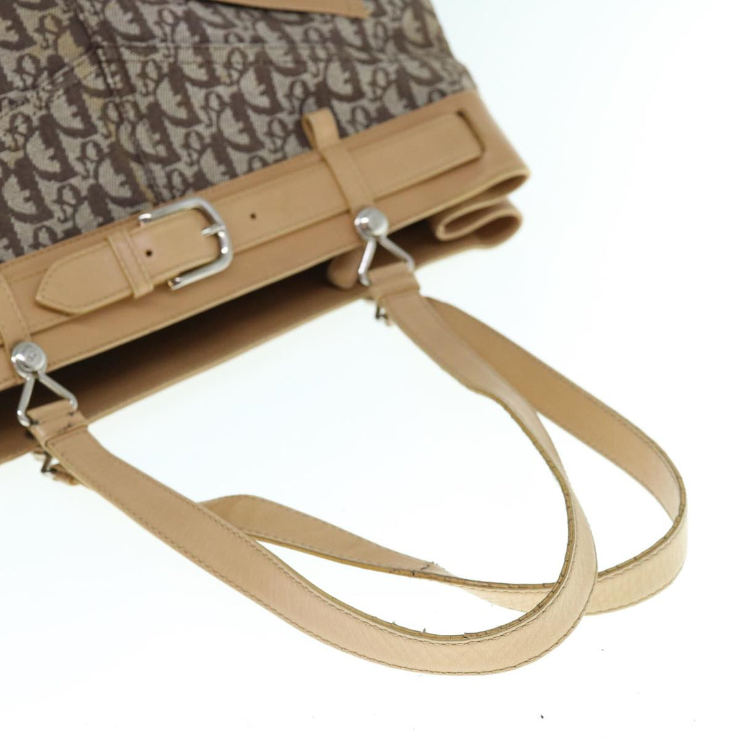 CHRISTIAN Dior Trotter Canvas Tote Bag Brown Auth bs11002
