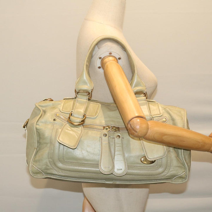 Chloe Hand Bag Leather Green bs11020
