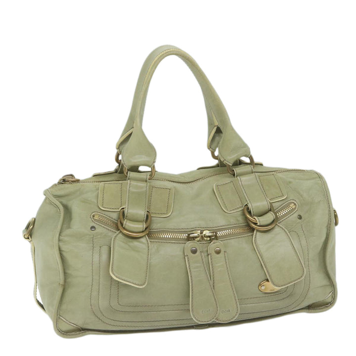 Chloe Hand Bag Leather Green bs11020
