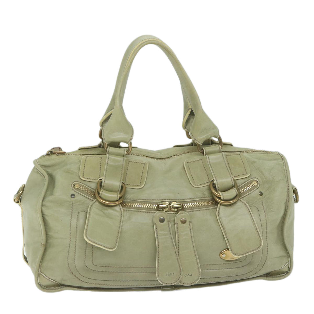 Chloe Hand Bag Leather Green bs11020