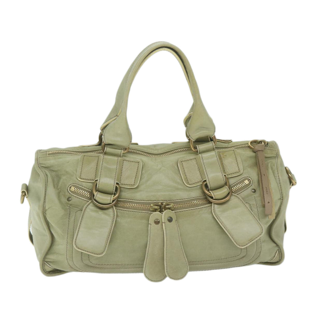 Chloe Hand Bag Leather Green bs11020