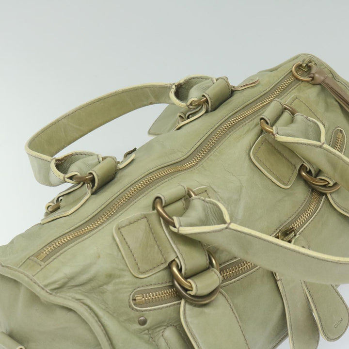 Chloe Hand Bag Leather Green bs11020