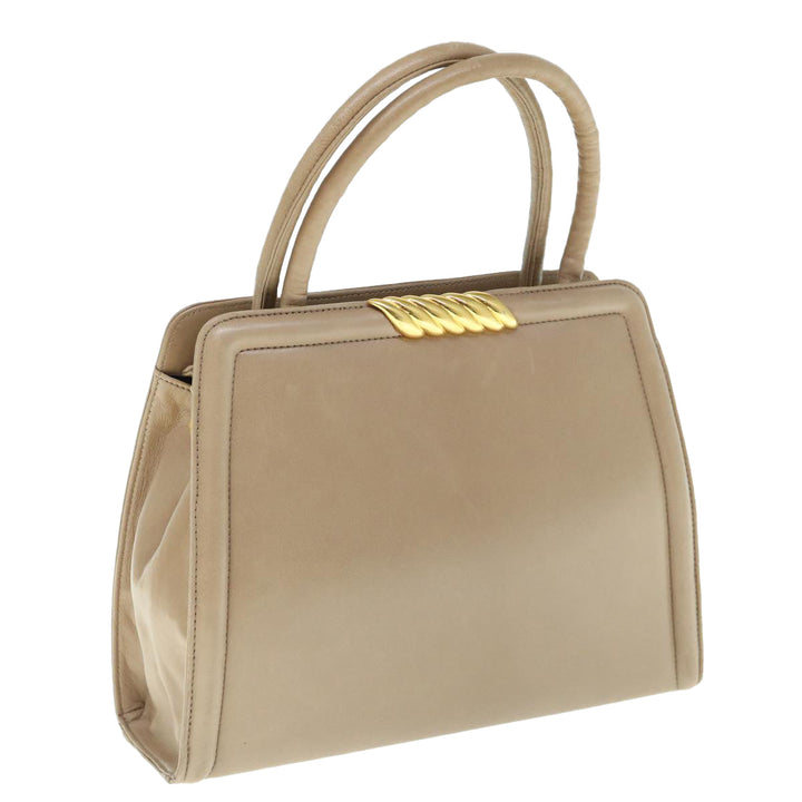Top Quality Balenciaga Hand Bag Leather Beige Auth bs11037