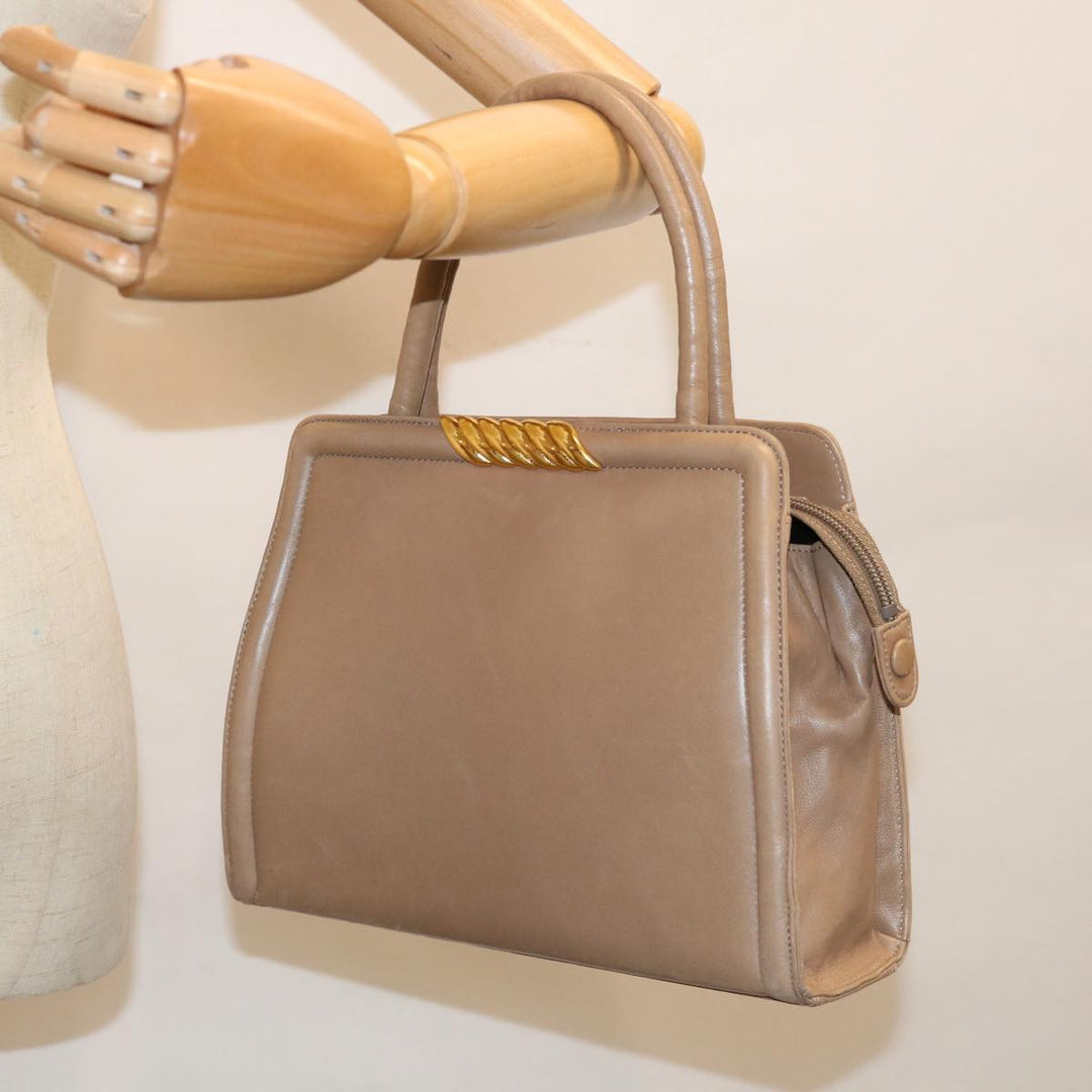 Top Quality Balenciaga Hand Bag Leather Beige Auth bs11037