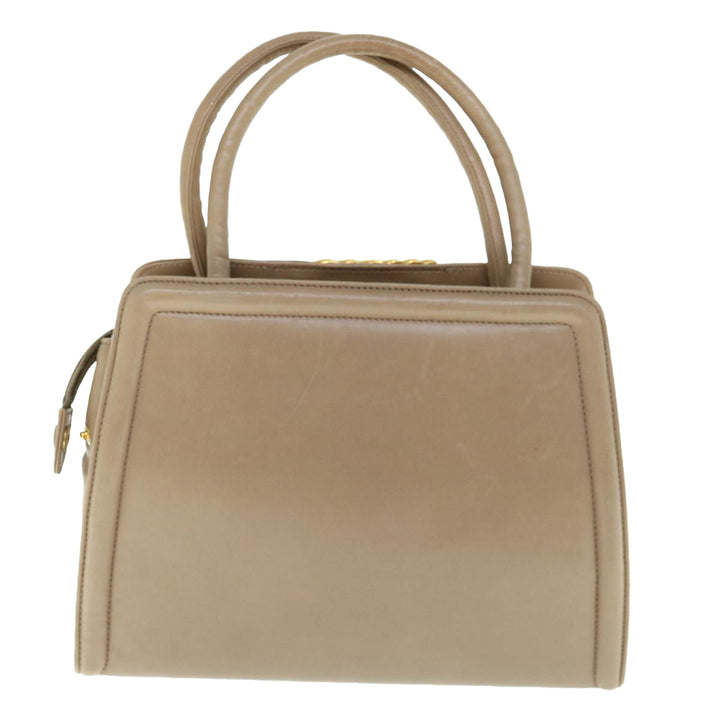 Top Quality Balenciaga Hand Bag Leather Beige Auth bs11037