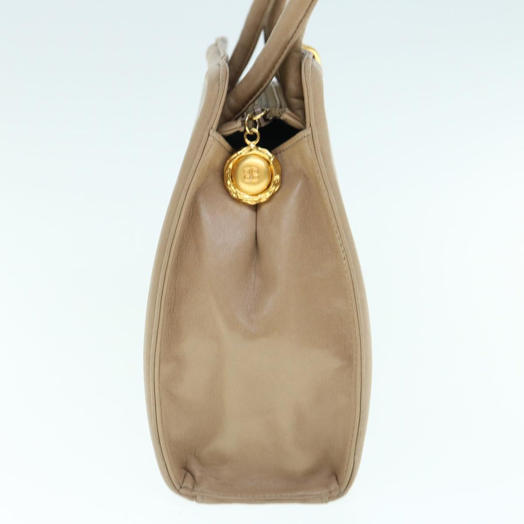 Top Quality Balenciaga Hand Bag Leather Beige Auth bs11037