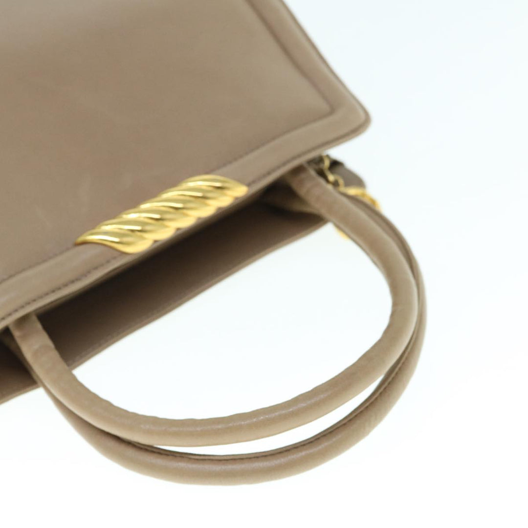 Top Quality Balenciaga Hand Bag Leather Beige Auth bs11037