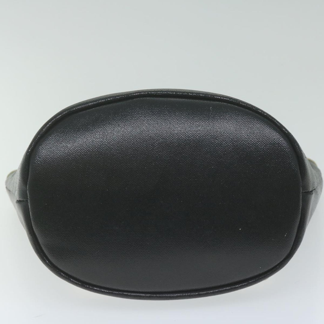 Burberry Blue Label Hand Bag Coated Canvas Black Auth bs11108