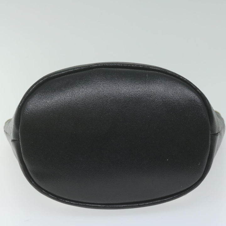 Burberry Blue Label Hand Bag Coated Canvas Black Auth bs11108