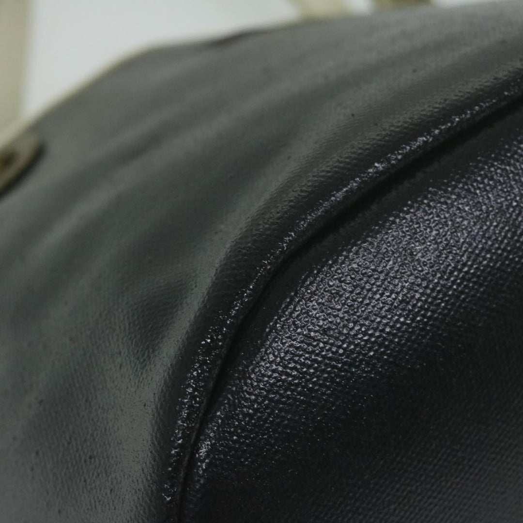Burberry Blue Label Hand Bag Coated Canvas Black Auth bs11108