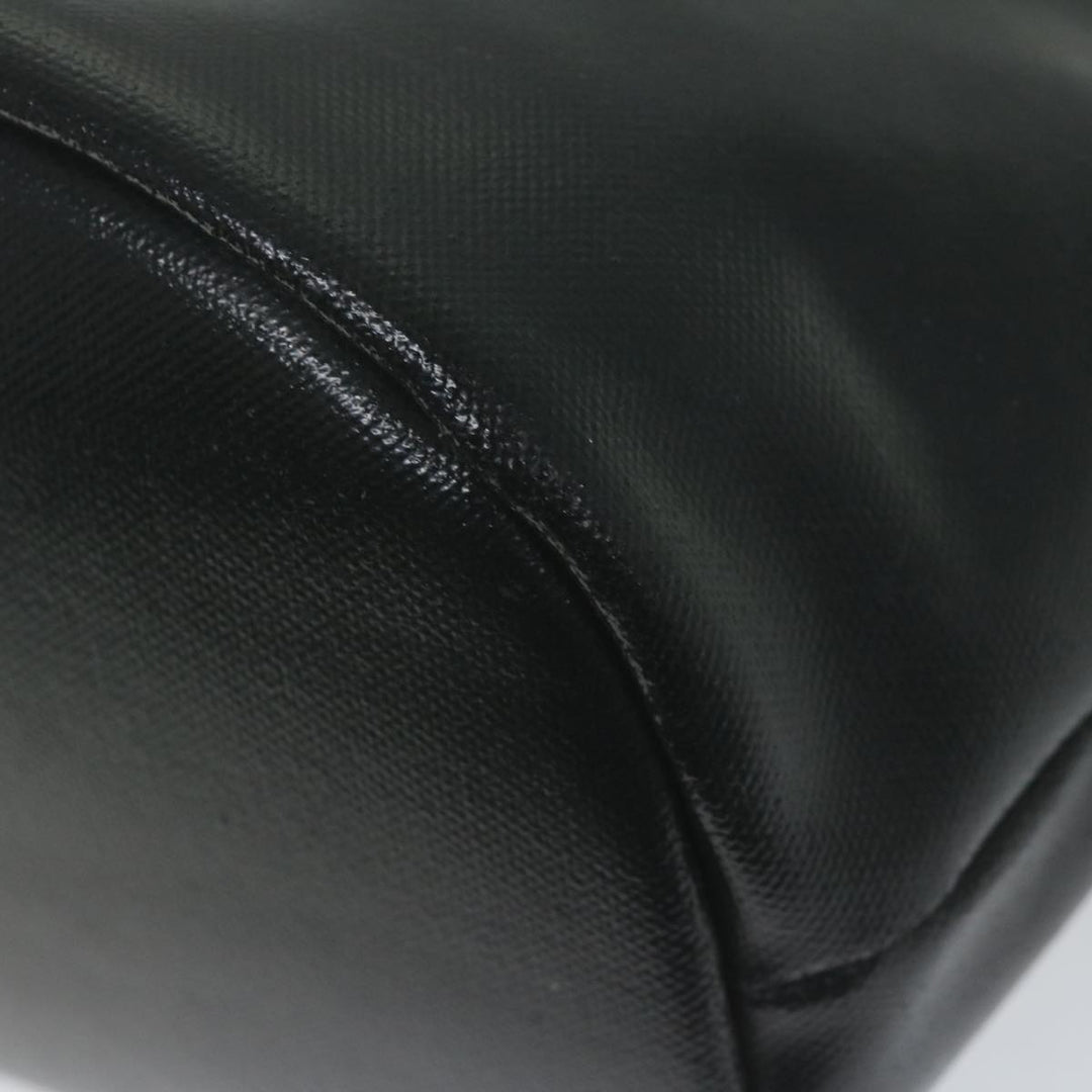 Burberry Blue Label Hand Bag Coated Canvas Black Auth bs11108
