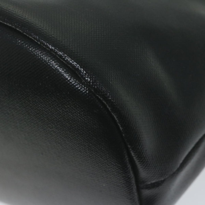 Burberry Blue Label Hand Bag Coated Canvas Black Auth bs11108