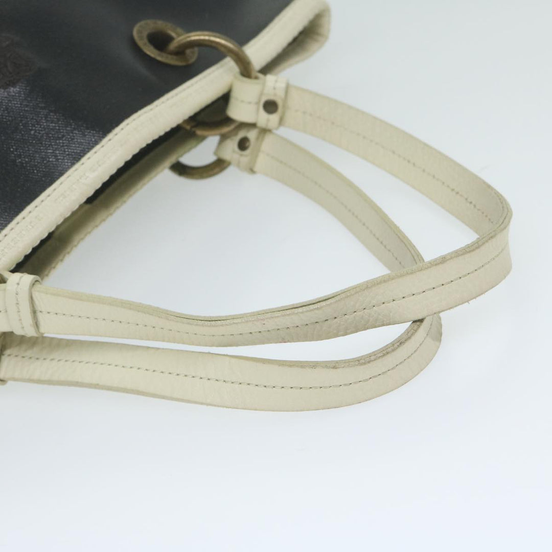 Burberry Blue Label Hand Bag Coated Canvas Black Auth bs11108