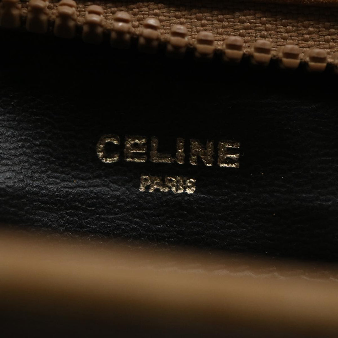 Celine Macadam Canvas Clutch Bag PVC Leather 2Set Brown Beige  11113