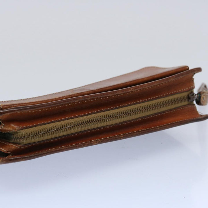 Celine Macadam Canvas Clutch Bag PVC Leather 2Set Brown Beige  11113