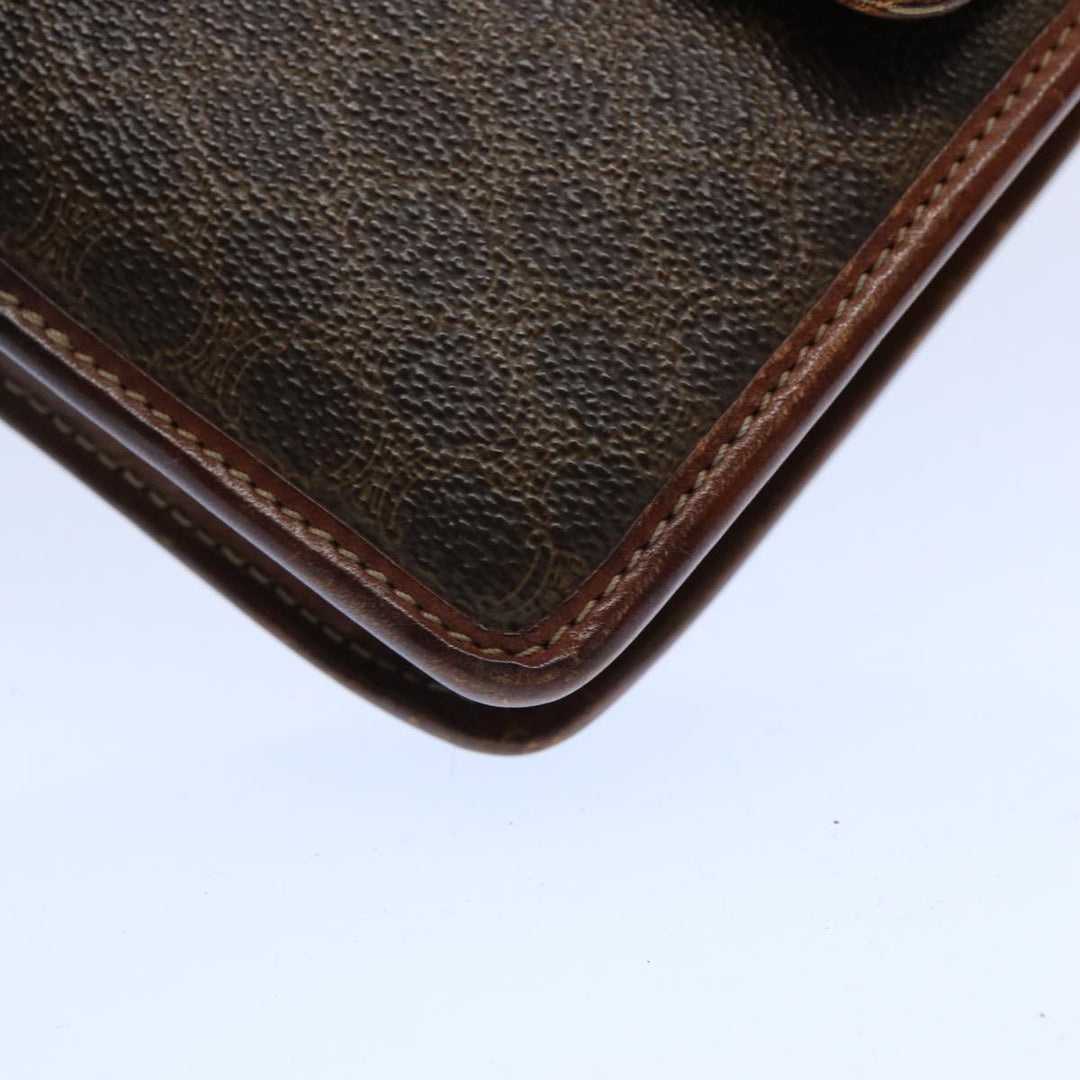Celine Macadam Canvas Clutch Bag PVC Leather 2Set Brown Beige  11113