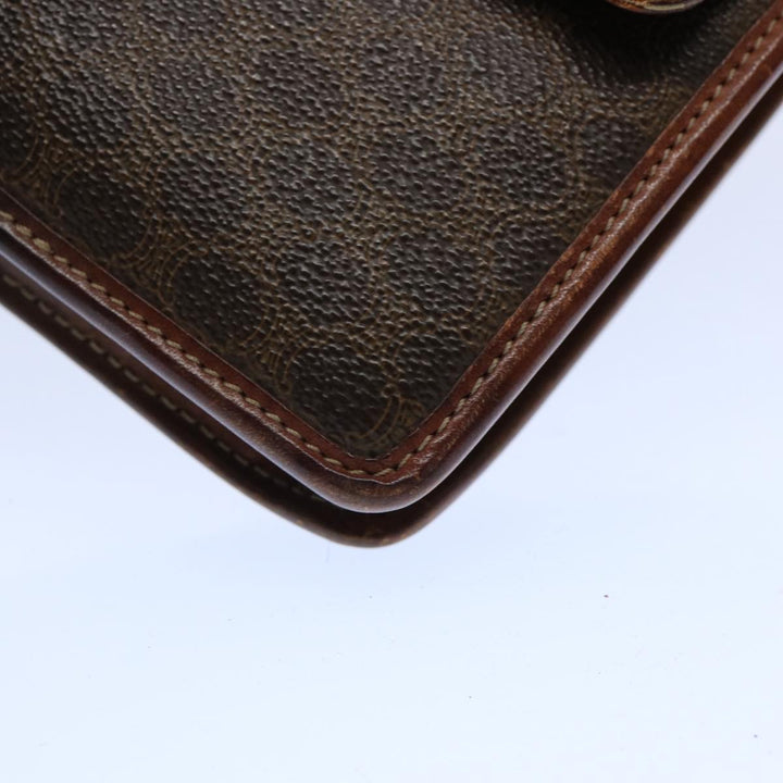 Celine Macadam Canvas Clutch Bag PVC Leather 2Set Brown Beige  11113