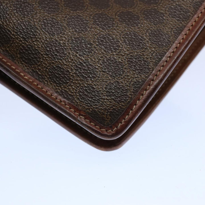 Celine Macadam Canvas Clutch Bag PVC Leather 2Set Brown Beige  11113