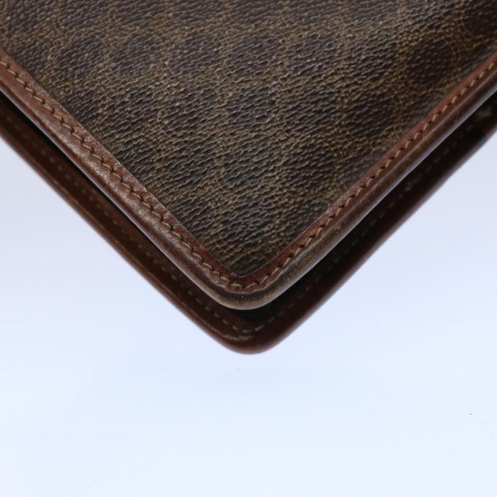 Celine Macadam Canvas Clutch Bag PVC Leather 2Set Brown Beige  11113