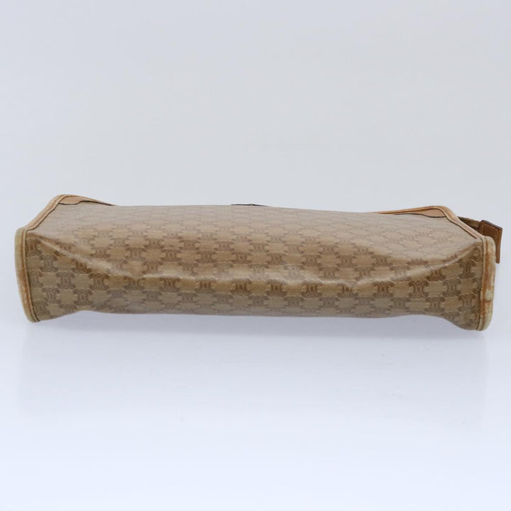 Celine Macadam Canvas Clutch Bag PVC Leather 2Set Brown Beige  11113