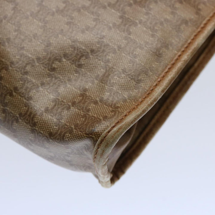 Celine Macadam Canvas Clutch Bag PVC Leather 2Set Brown Beige  11113