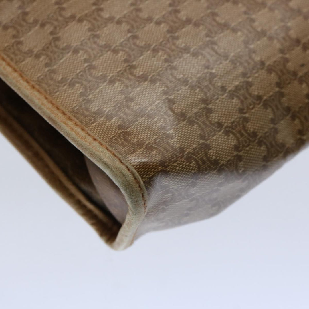 Celine Macadam Canvas Clutch Bag PVC Leather 2Set Brown Beige  11113