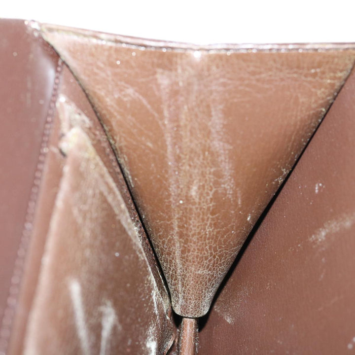 CHRISTIAN Dior Chain Shoulder Bag Leather Brown Auth bs11131
