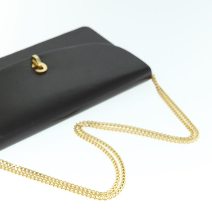 CHRISTIAN Dior Chain Shoulder Bag Leather Brown Auth bs11131