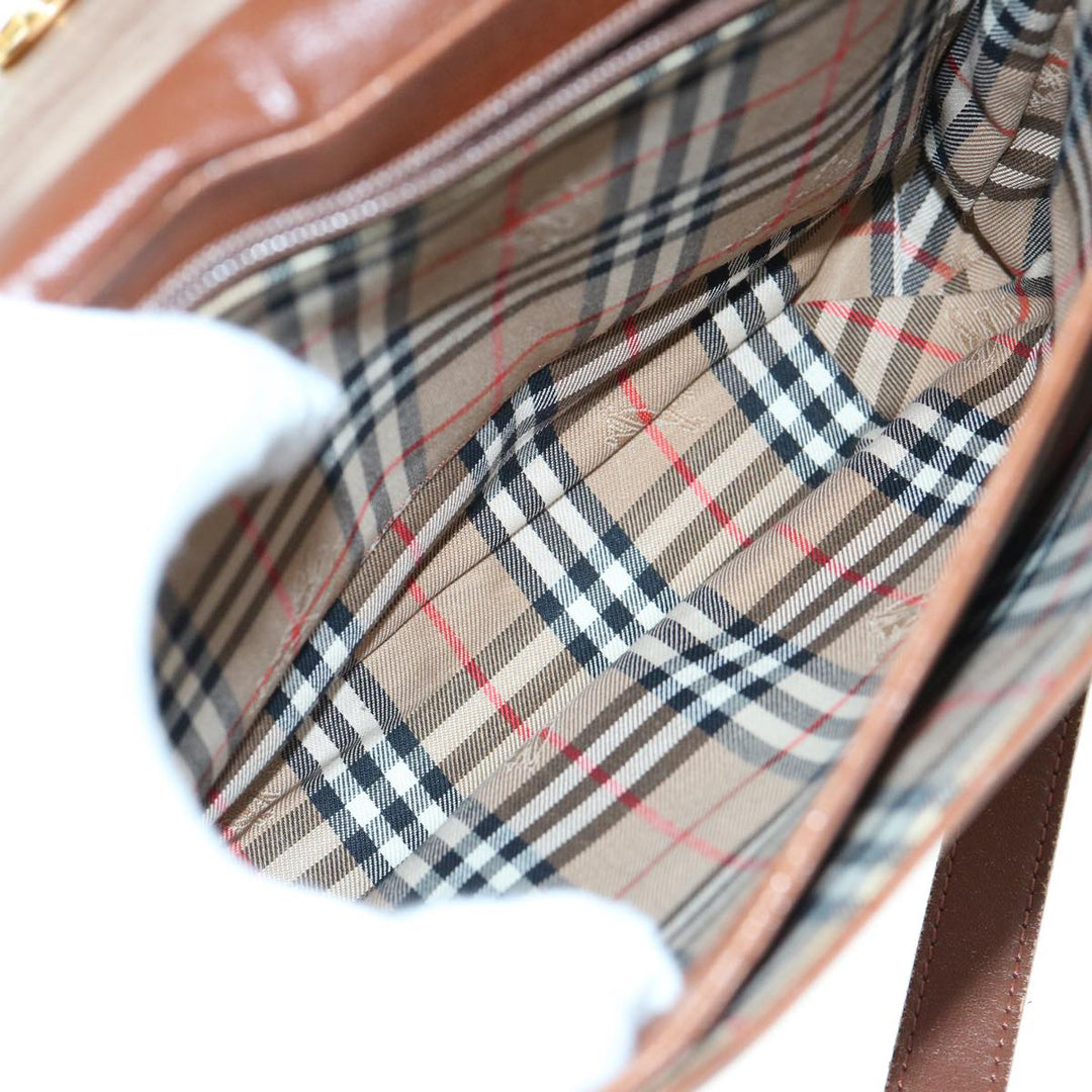 BurberrySs Shoulder Bag Leather Brown Auth bs11137