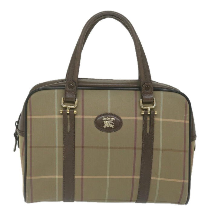 BurberrySs Nova Check Hand Bag Nylon Canvas Brown Auth bs11220