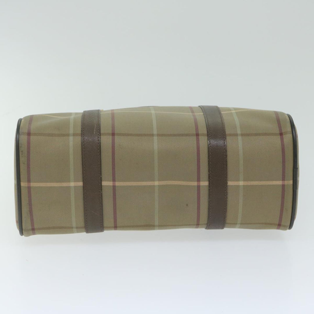 BurberrySs Nova Check Hand Bag Nylon Canvas Brown Auth bs11220