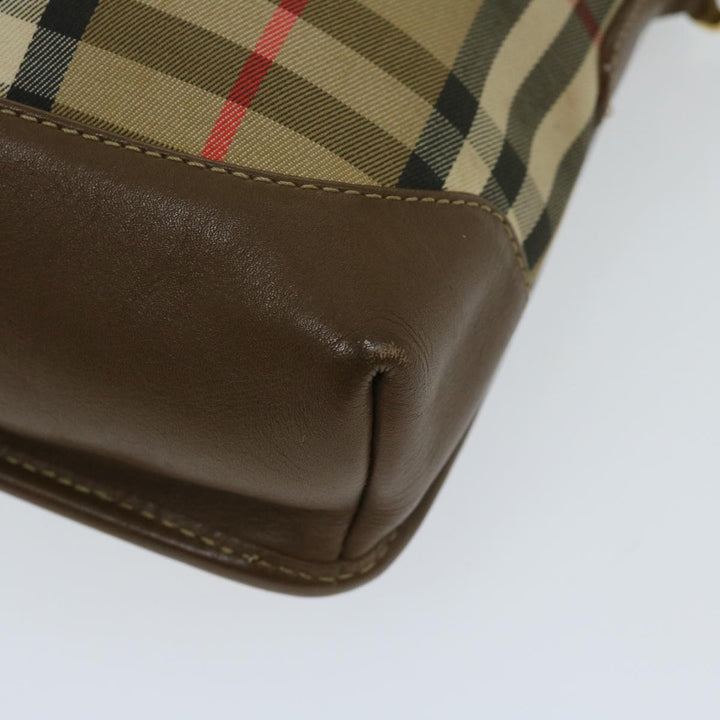BURBERRYSs Nova Check Shoulder Bag Nylon Canvas Beige Auth bs11256