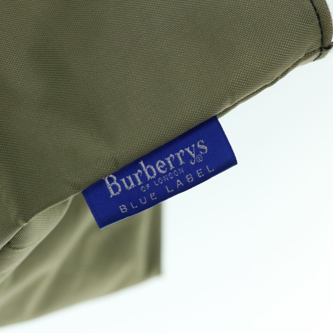 BurberrySs Blue Label Tote Bag Nylon Khaki Auth bs11303