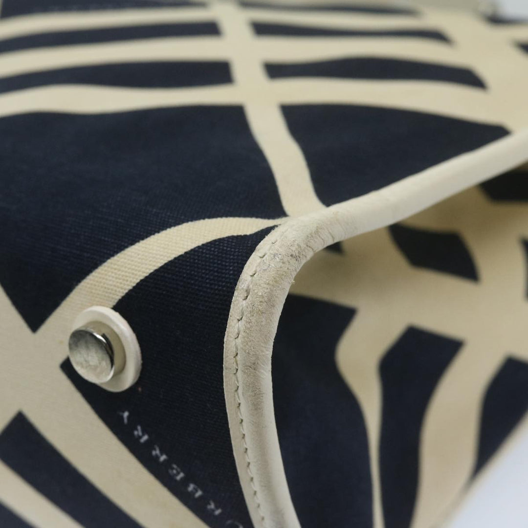 Burberry Tote Bag Canvas Navy White Auth bs11353