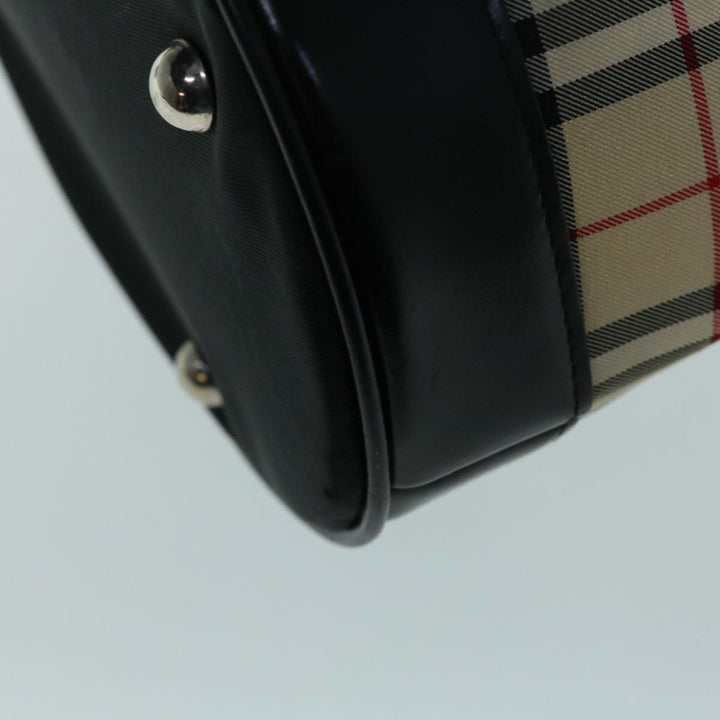 BURBERRYSs Nova Check Blue Label Shoulder Bag Nylon Beige Auth bs11384